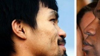 Manny Pacquiao (L) i Floyd Mayweather (R)