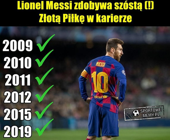 Lionel Messi ma szóstą "Złotą Piłkę". Internauci komentują