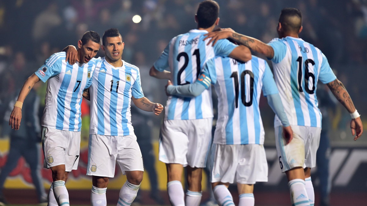 Angel Di Maria, Marcos Rojo, Lionel Messi, Javier Mascherano, Sergio Aguero, Argentyna, Copa America