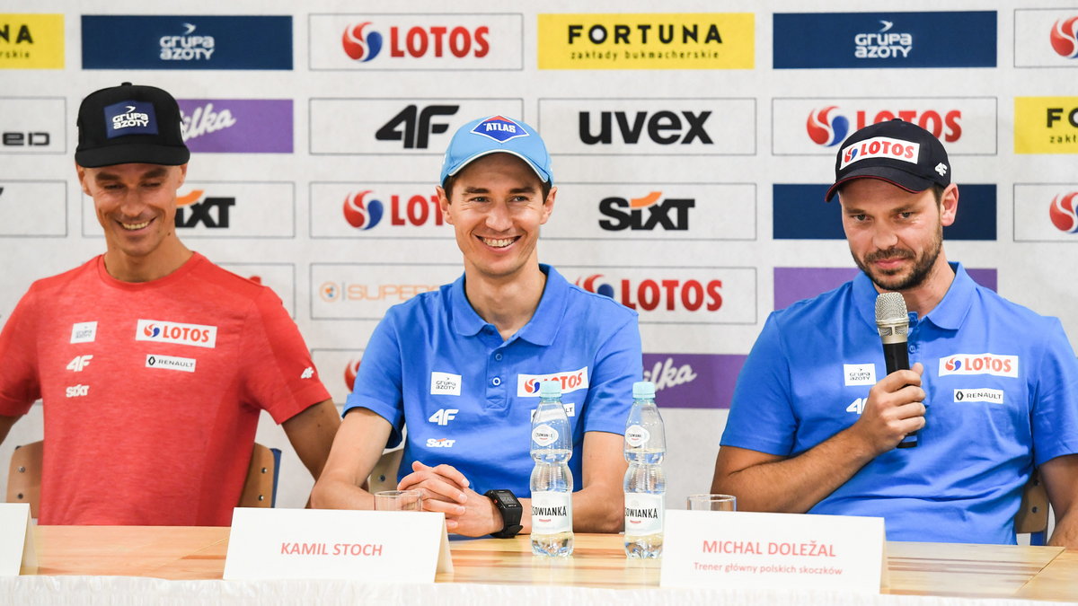 Od lewej: Piotr Żyła, Kamil Stoch, Michal Doleżal