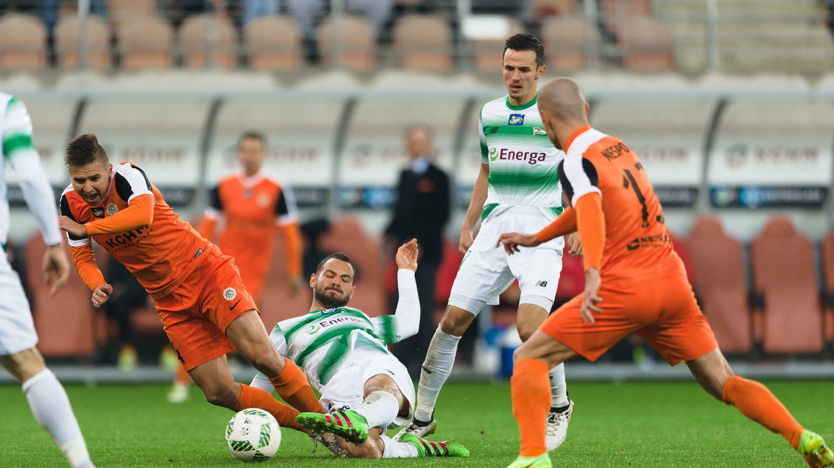 Pilka nozna. Ekstraklasa. Zaglebie Lubin - Lechia Gdansk. 15.10.2016