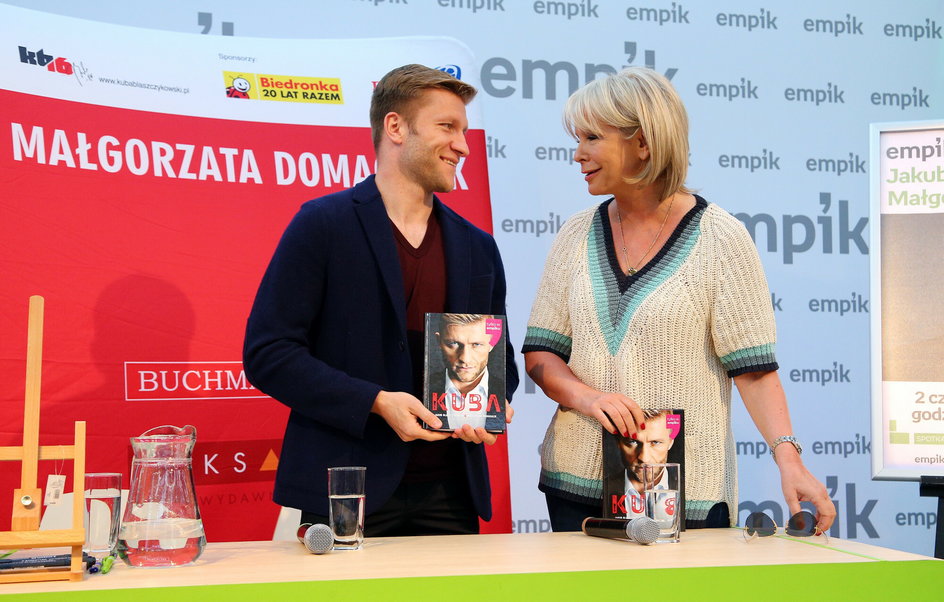 Jakub Błaszczykowski i Małgorzata Domagalik podczas promocji książki "Kuba"