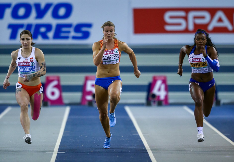 Ewa Swoboda ściga się z Dafne Schippers w zwycięskim finale HME 2019 w Glasgow