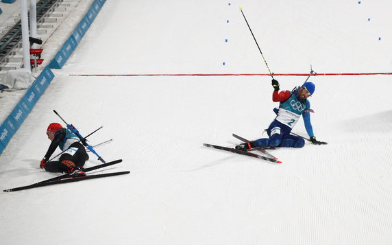 Martin Fourcade (z prawej) i Simon Schempp