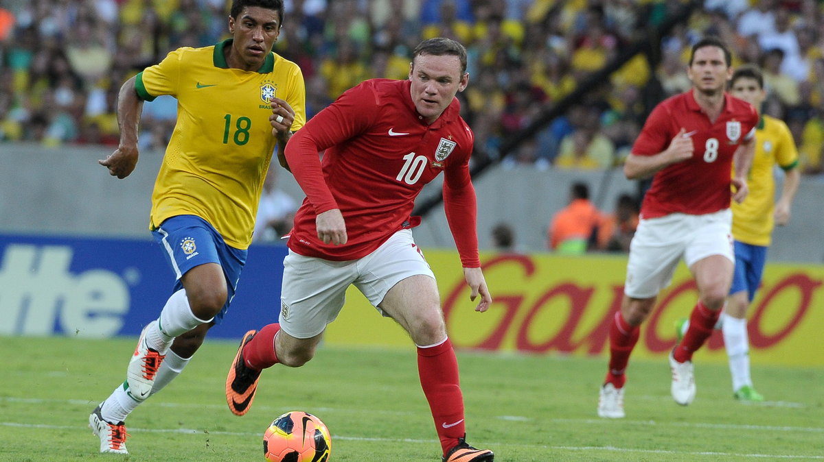 Wayne Rooney w meczu z Brazylią
