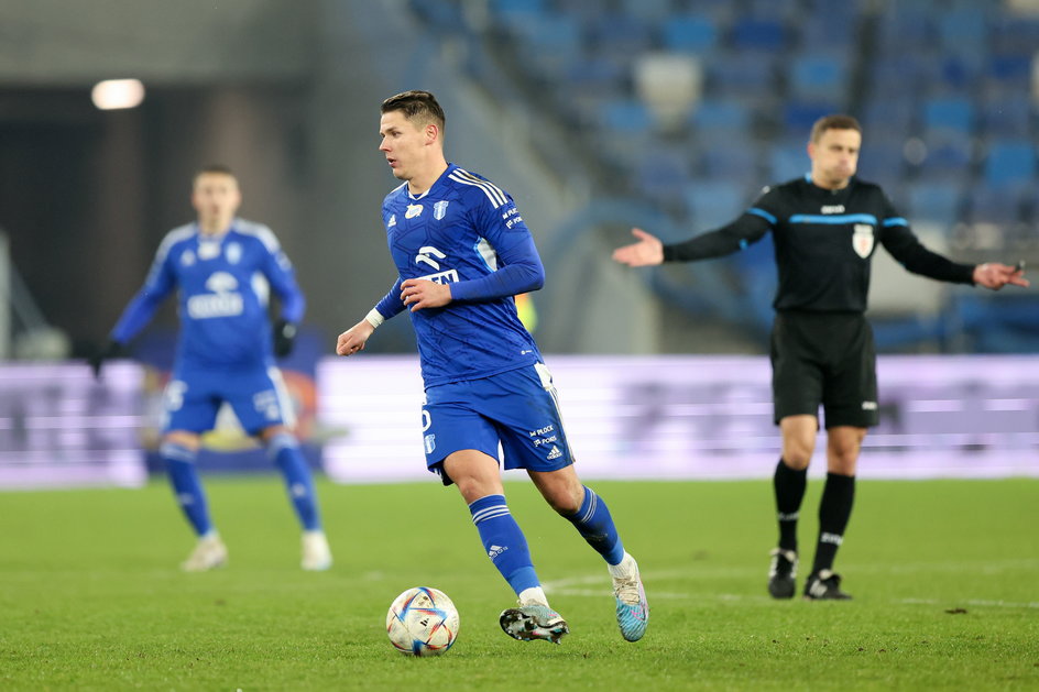 Damian Rasak podczas meczu Wisły Płock z Lechem Poznań (0:1)
