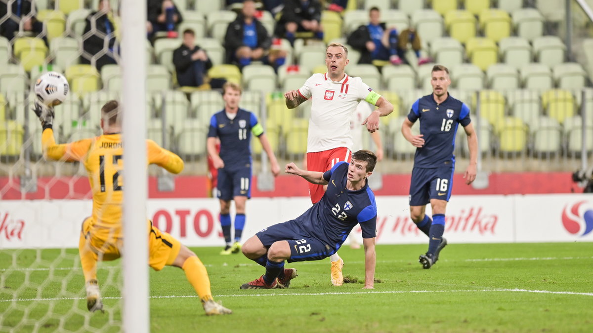 Mecz Polska - Finlandia i gol Kamila Grosickiego