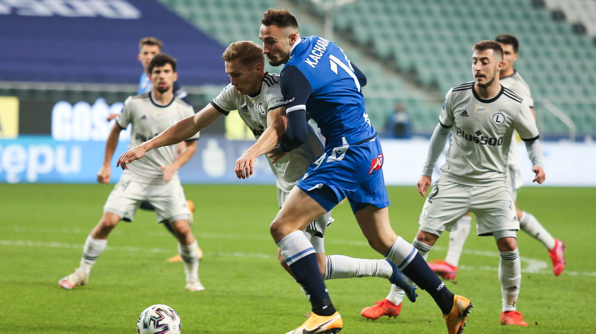 Po przenosinach do Lecha Poznań reprezentant Gruzji Nika Kaczarawa strzelił jednego gola - z karnego Piastowi Gliwice (4:1).