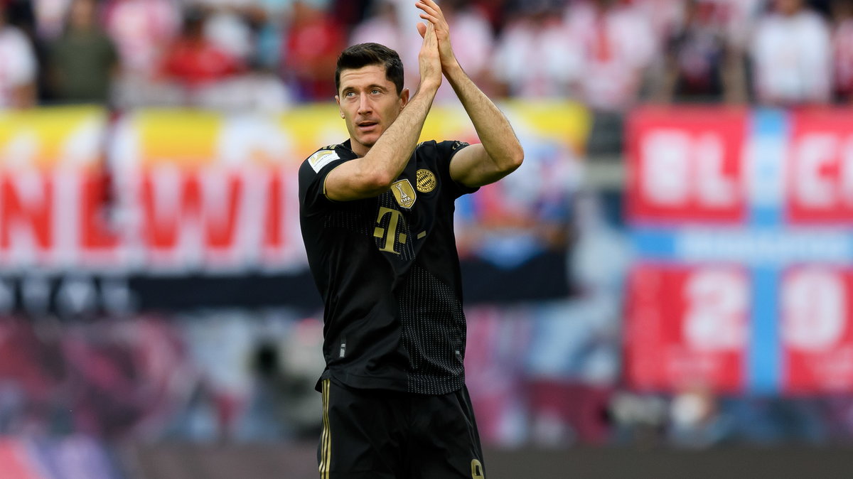 Robert Lewandowski w meczu z RB Lipsk