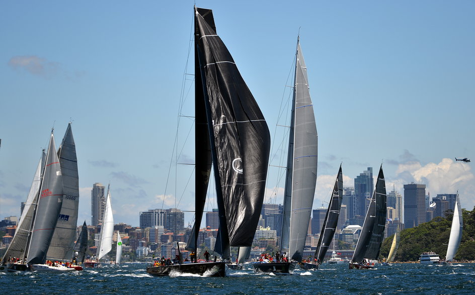 Start regat Sydney-Hobart; w grudniu 2014 roku po raz pierwszy pojawiły się na nim dwie w pełni polskie załogi. 