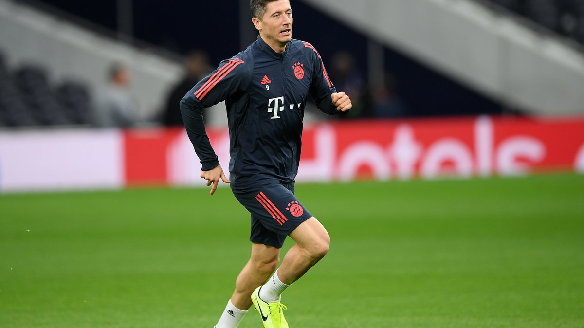 Robert Lewandowski podczas treningu