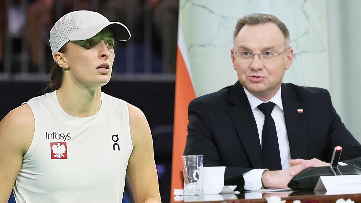 Iga Świątek i Andrzej Duda