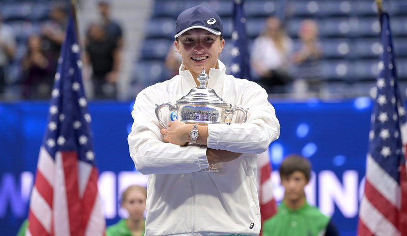 Iga Świątek po wygraniu US Open w 2022 r.