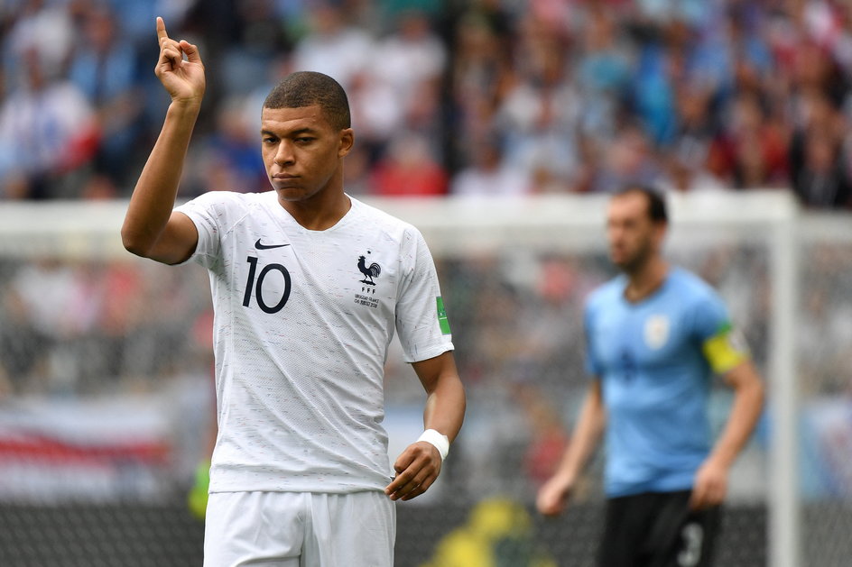 Kylian Mbappe podczas MŚ w 2018 r.