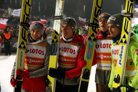 Piotr Żyła, Kamil Stoch, Maciej Kot i Dawid Kubacki