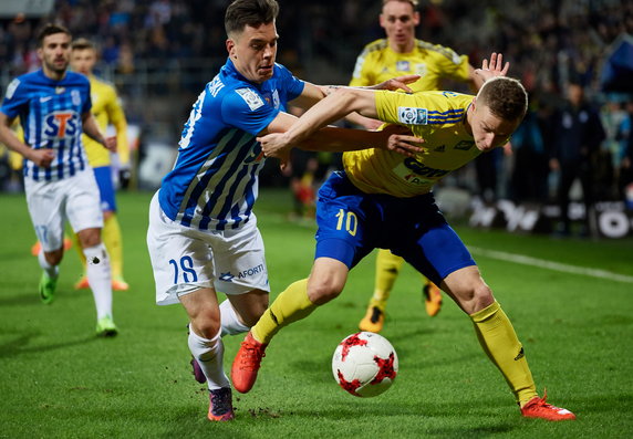 PIŁKA NOŻNA EKSTRAKLASA ARKA GDYNIA - LECH POZNAŃ (Mateusz Szwoch i Marcin Wasilewski)