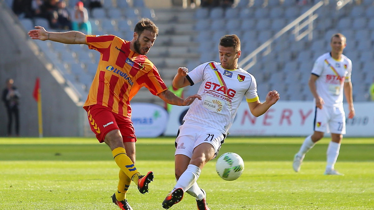 Pilka nozna. Ekstraklasa. Korona Kielce - Jagiellonia Bialystok. 25.09.2016