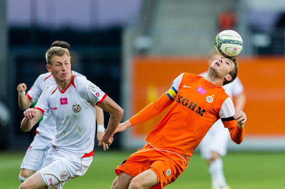 PIŁKARSKA EKSTRAKLASA ZAGŁĘBIE LUBIN WIDZEW ŁÓDŹ (Eduards Visnakovs Bartosz Rymaniak)