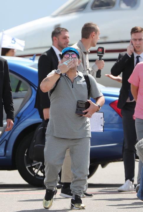 epa06892943 - BELARUS SOCCER MARADONA (Maradona arrives in Brest)