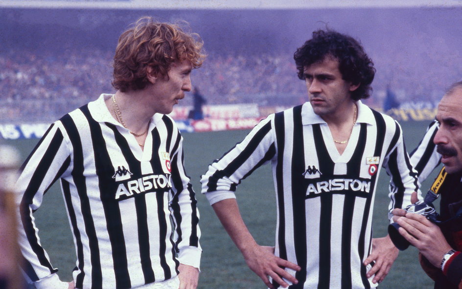 Zbigniew Boniek i Michel Platini w barwach Juventusu. 1983 r.