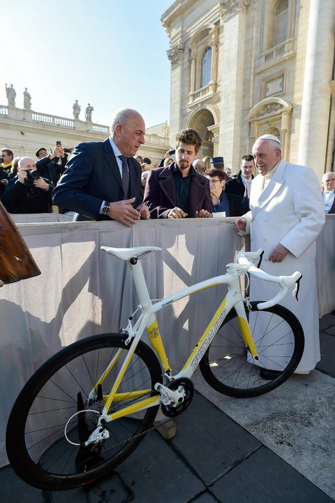 epa06471310 - VATICAN POPE FRANCIS PETER SAGAN (Pope Francis meets Peter Sagan)