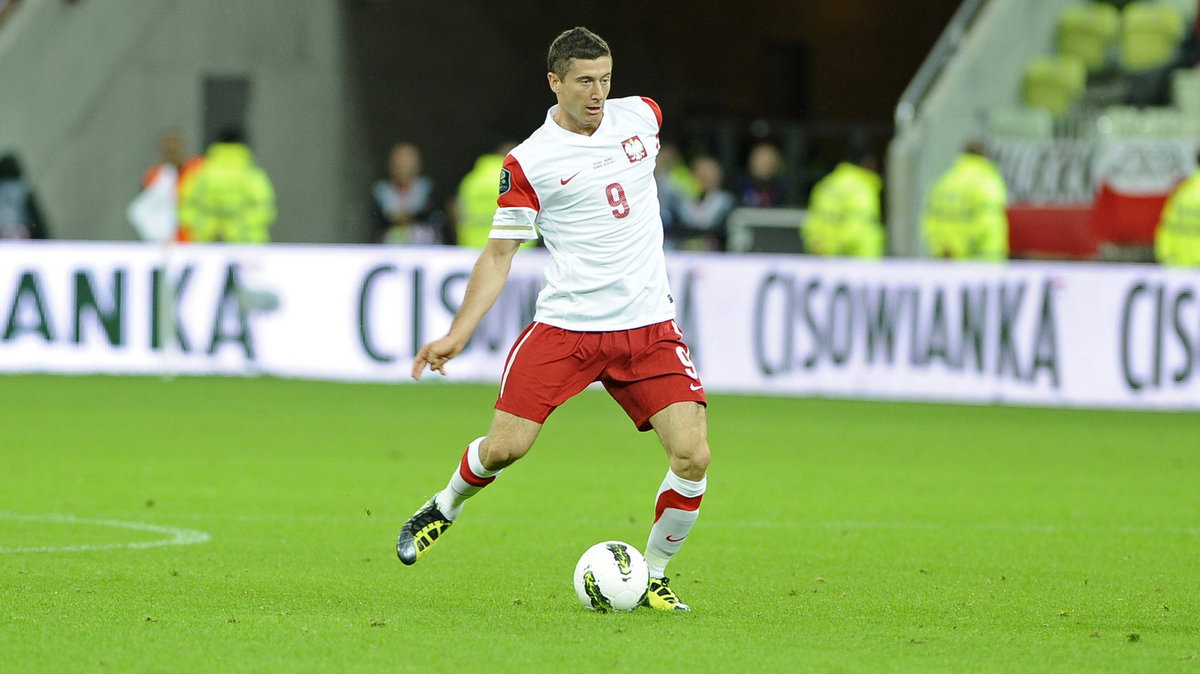 Robert Lewandowski w meczu Polska - Niemcy