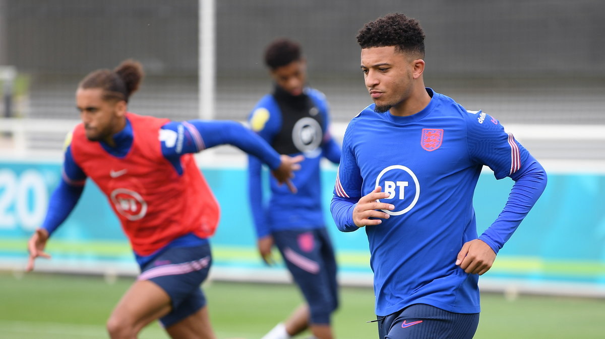 Jadon Sancho w trakcie treningu reprezentacji Anglii