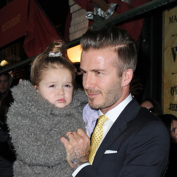 Harper Seven Beckham z tatą w lutym 2014 roku