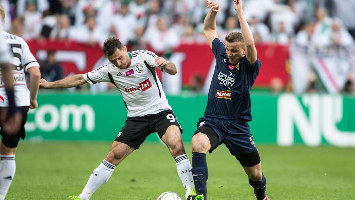 Marek Saganowski w meczu Legia Warszawa - Pogoń Szczecin 