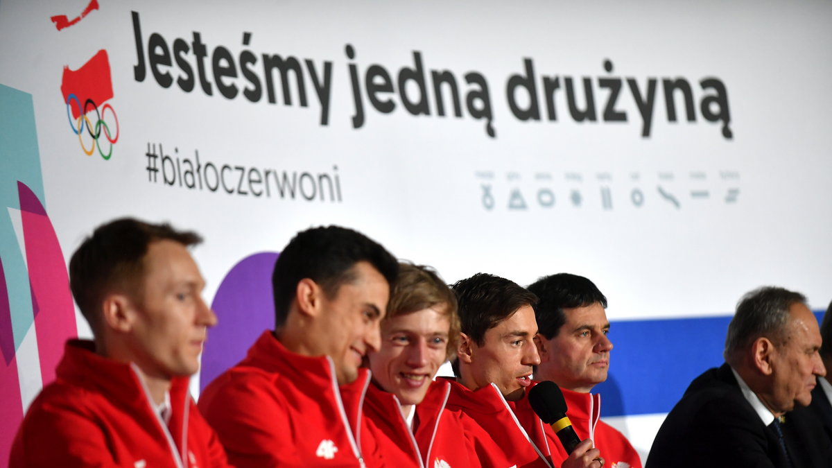 Trener reprezentacji Polski Stefan Horgacher prezes PKOl Andrzej Kraśnicki Stefan Hula Maciej Kot Dawid Kubacki Kamil Stoch