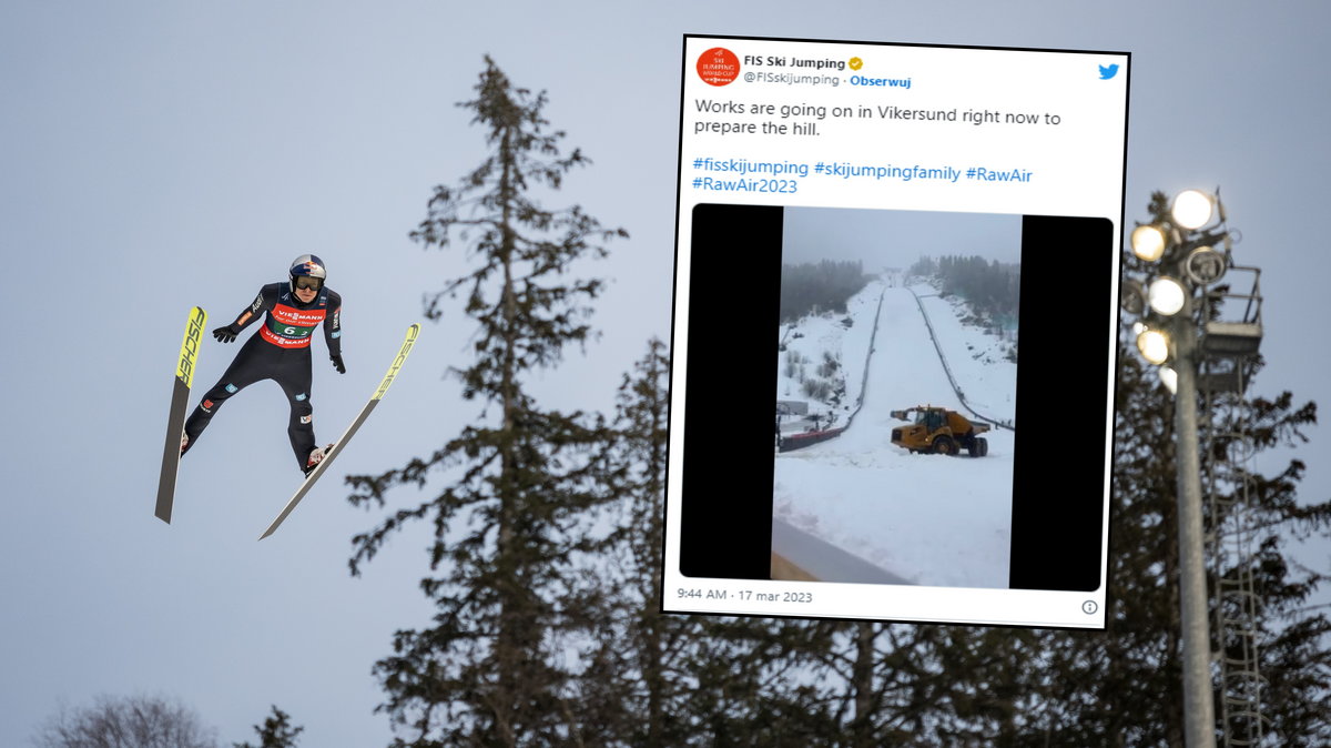 Pogoda może utrudnić rywalizację skoczków w Vikersund (screen: Twitter.com/FISskijumping)