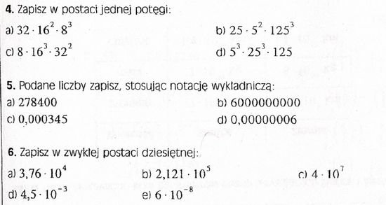 Potęgi i notacja wykładnicza – zadania, ściągi i testy – Zapytaj.onet.pl