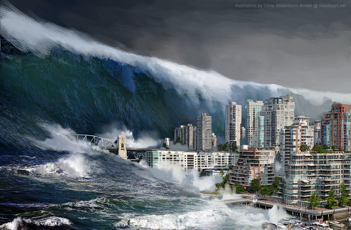 Katastrofy naturalne np. tsunami, wybuch wulkanu, susza