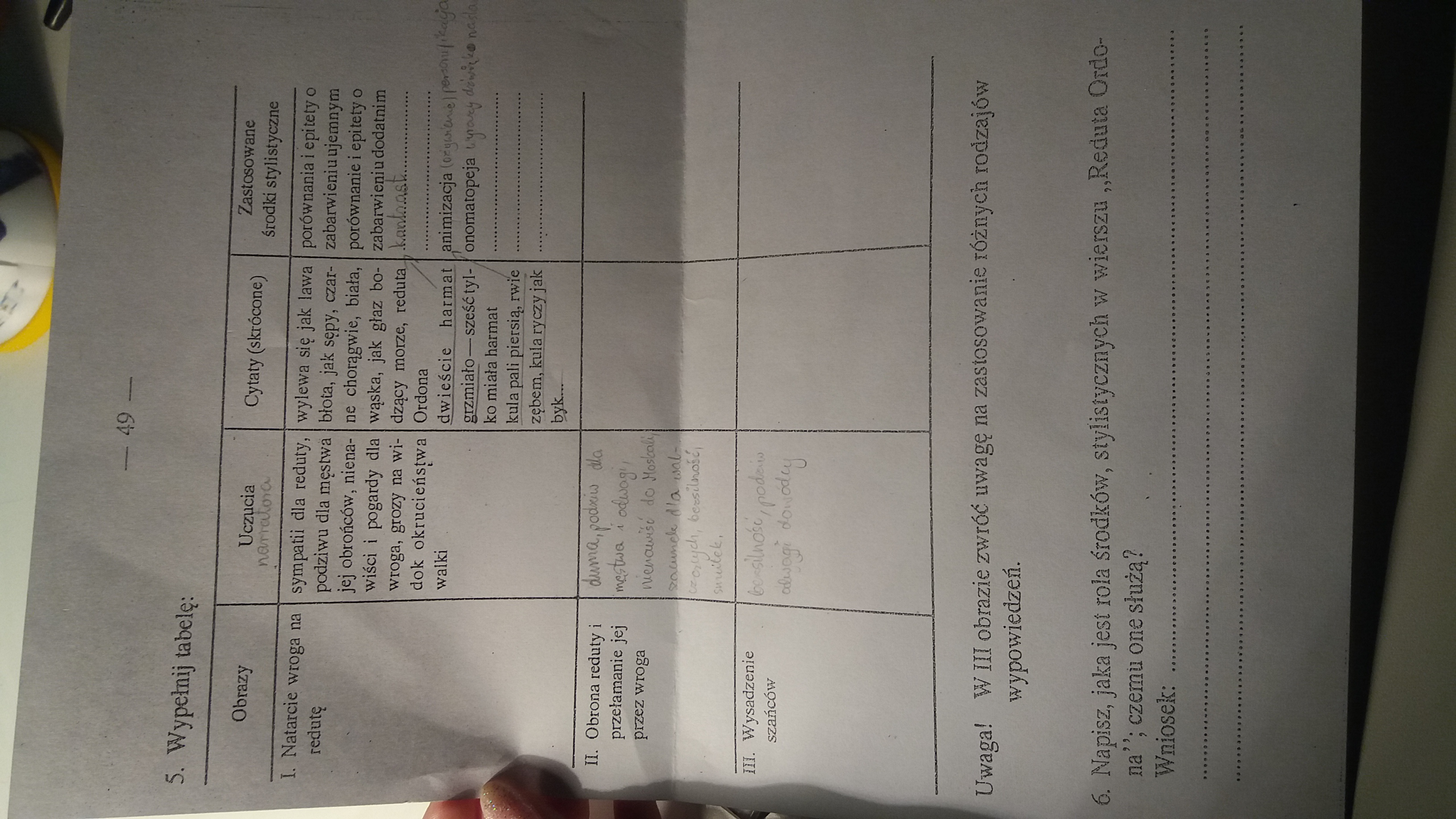 Wpisz Brakujące Informacje Utwór Reduta Ordona Napisany Jest Stylem Reduta Ordona pomożecie ?? ;/ - Zapytaj.onet.pl