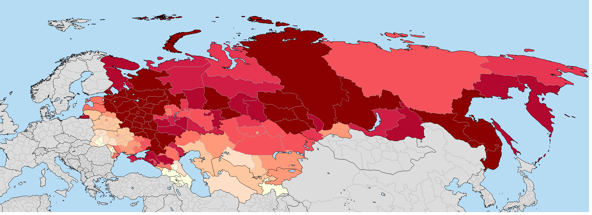 Rosyjscy osadnicy zamieszkali w głębi rosyjskiej syberii i dalekiego wschodu, a także antarktyki