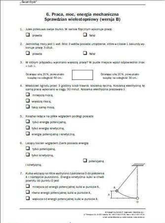 Przemiany Energia Mechaniczna Sprawdzian Gimnazjum zapytaj.onet.pl