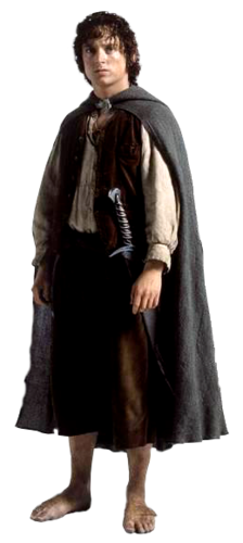 Frodo Baggins- hobbit, który musi iść na Górę Przeznaczenia (tam, gdzie Sauron), by zniszczyć Pierścień