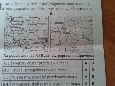 Rysunki Przedstawiaja Fragmenty Map Dwoch Regionow Geograficznych