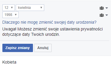 Mam problem z ustawieniem daty urodzenia na Facebook... - Zapytaj.onet.pl -