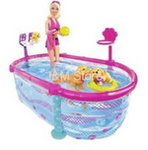 2.Barbie basen z pływającymi szczeniakami