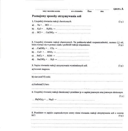 Kto rozwiaze sprawdzian z chemi klasa 2 gimnazjum – zadania, ściągi i