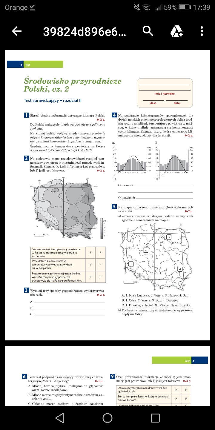 środowisko Przyrodnicze Polski Cz 1 Sprawdzian Ma ktoś sprawdzian Środowisko przyrodnicze polski cz 2 klasa 7