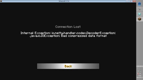 minecraft io netty handler codec decoderexception