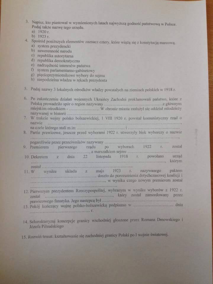 Rzeczpospolita Szlachecka Sprawdzian Klasa 5 II Rzeczpospolita, pomocy sprawdzian! – zadania, ściągi i testy