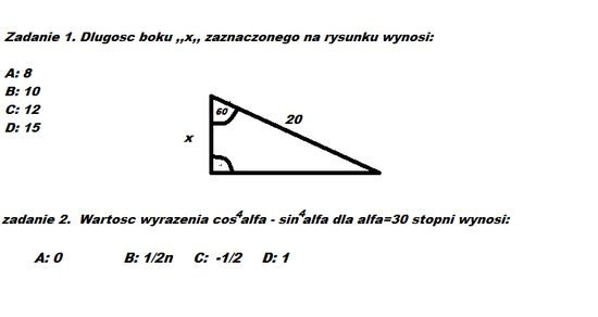 Trygonometria (sin,cos,tg,ctg) Place! – zadania, ściągi i testy –  Zapytaj.onet.pl