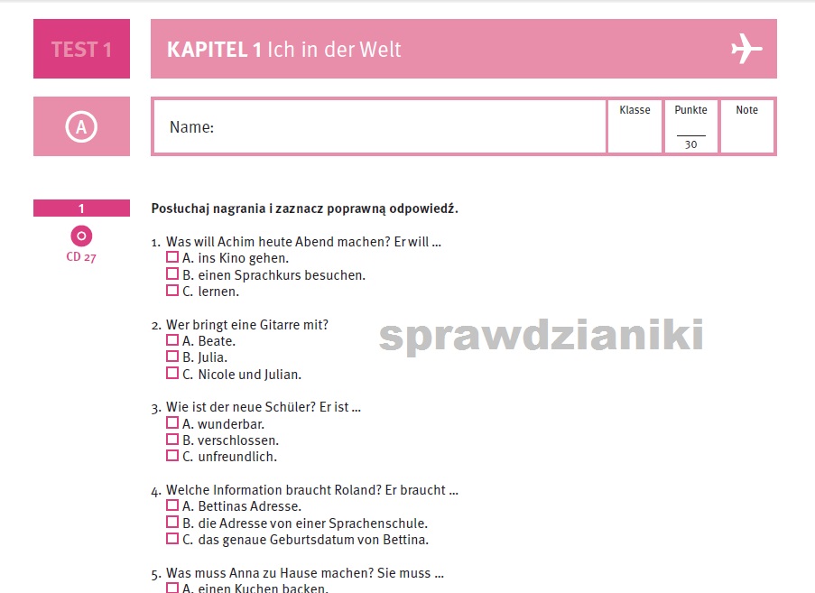 Meine Welttour 2 Sprawdzian Kapitel 1 Welttour 2 sprawdzian – zadania, ściągi i testy – Zapytaj.onet.pl
