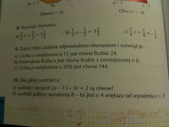 Matematyka klasa 6, zapisywanie i rozwiązywanie równań ? – zadania