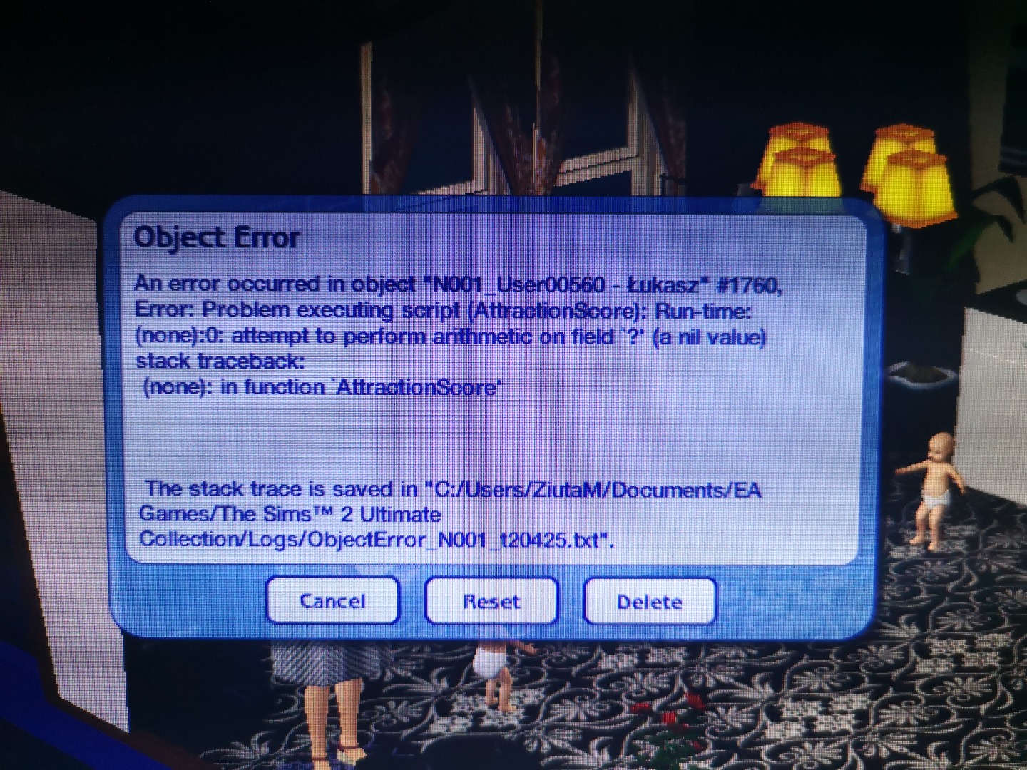 Object error w The Sims 2, co zrobić.