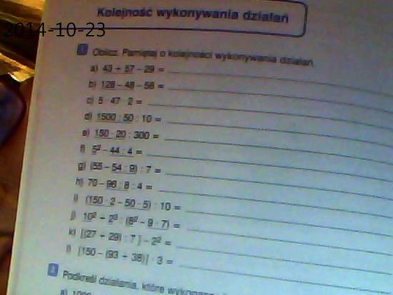 oblicz. Pamietaj o kolejności wykonywania działań – zadania, ściągi i