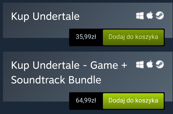 Planuje Kupic Undertale Wiem Kilka Lat Za Pozno I Na Steamie Sa Dwie Oferty Zwyczajna Gra Undertale Lub Gra Soundtrack Bundle O Co Chodzi Z Ta Druga Oferta Czy Dodaje